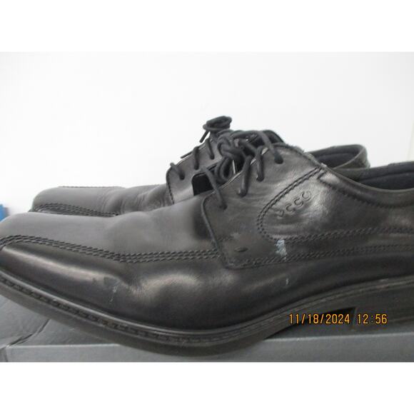 Used ECCO Men Lace-Up Shoes - Black Leather, Size 12-12.5